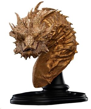 TRILOGÍA DE EL HOBBIT BUSTO SMAUG THE GOLDEN 36 CM