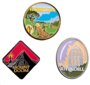 EL SEÑOR DE LOS ANILLOS TRILOGÍA SET DE PINES HOBBITON, RIVENDELL & MOUNT DOOM