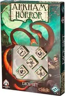 DADOS Q-WORKSHOP SET DE 5 D6: ARKHAM HORROR DADOS COLOR HUESO