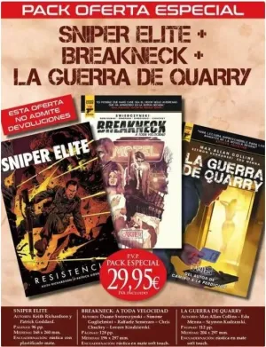 PACK ESPECIAL SNIPER ELITE + BREAKNECK + LA GUERRA DE QUARRY PACK ESPECIAL SNIPER ELITE + BREAKNECK + LA GUERRA DE QUARRY