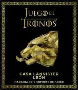 JUEGO DE TRONOS. CASA LANNISTER: LEON MASCARA 3D Y SOPORTE DE PARED