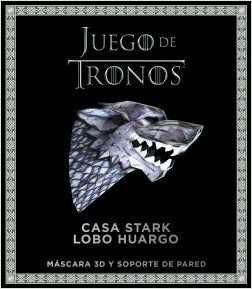 JUEGO DE TRONOS. CASA STARK: LOBO HUARGO MASCARA 3D Y SOPORTE DE PARED