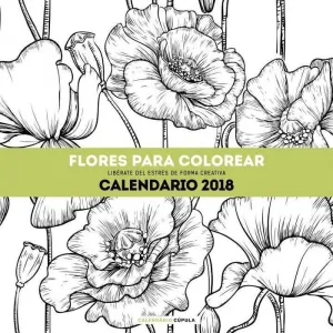 CALENDARIO 2018 FLORES PARA COLOREAR                                       