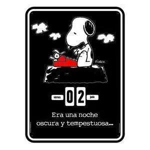 CALENDARIO SNOOPY ERA UNA NOCHE OSCURA Y TEMPESTUOSA                       