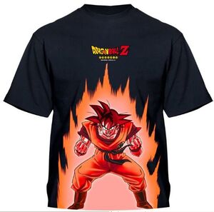 DRAGON BALL Z CAMISETA OFICIAL GOKU EN LLAMAS S                            