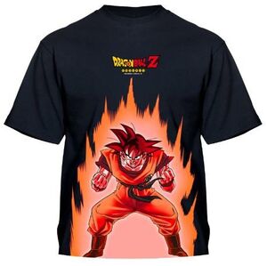 DRAGON BALL Z CAMISETA OFICIAL NIÑO GOKU EN LLAMAS 8                       