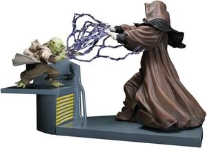 STAR WARS YODA VS EMPERADOR PALPATINE ESTATUA PVC                          