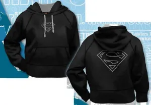 SUPERMAN SUDADERA CAPUCHA NEGRA LOGO PIEDRAS XL                            