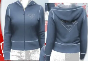 SUPERMAN CAZADORA CON CAPUCHA LOGO PIEDRAS S                               