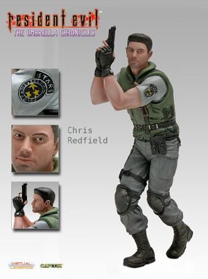 RESIDENT EVIL UMBRELLA CHRONICLES ESTATUA 28CM CHRIS REDFIELD              