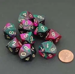 DADO PACK 36 D6 12MM GEMINI PURPLE & GREEN