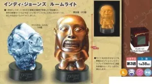 INDIANA JONES CALAVERA CRISTAL + IDOLO SET 2 FIG CON LUZ                   