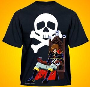 CAPITAN HARLOCK CAMISETA OFICIAL HARLOCK SENTADO Y CALAVERA M              