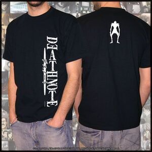 DEATH NOTE CAMISETA NEGRA CON RYUK Y LOGO EN BLANCO M                      