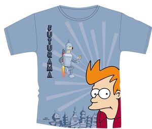 FUTURAMA CAMISETA AZUL BENDER Y FRY L                                      