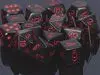 DADO PACK DE 7 OPACO BLACK & RED