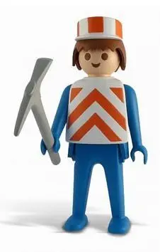 CLICK DE PLAYMOBIL OBRERO ESTATUA RESINA 23CM                              