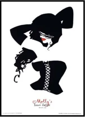 POSTER FRANK MILLER MOLLY.S ESCORT SERVICE 50X70CM                         