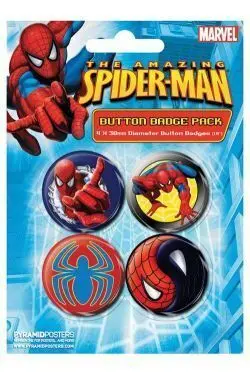 CHAPAS PACK DE 4 - SPIDERMAN WALL CRAWLER                                  