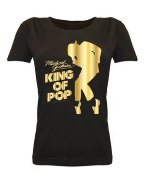 MICHAEL JACKSON CAMISETA NEGRA CHICA KING OF POP S                         