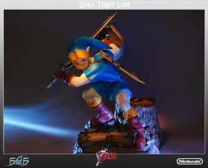 THE LEGEND OF ZELDA LINK OCARINA OF TIME TUNICA AZUL ESTATUA RESINA 18 CM  