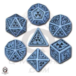 DADOS Q-WORKSHOP SET DE 7: NUKE BLUE-BLACK