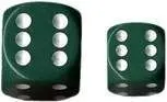 DADO PACK 36 D6 12MM OPAQUE GREEN / WHITE