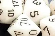 DADO PACK DE 10D10 MOTHER OF PEARL WHITE / BLACK