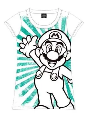 NINTENDO CAMISETA BLANCA CHICA MARIO L                                     
