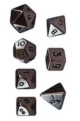 SET 7 DADOS METALICOS CROMADO