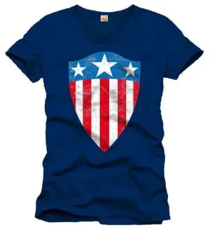 CAPITAN AMERICA CAMISETA OLD SHIELD LOGO NAVY XL                           