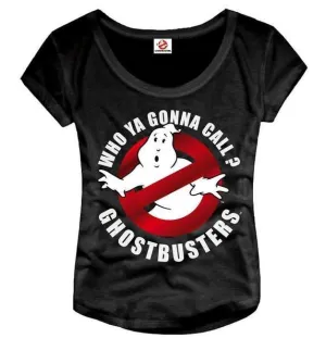 LOS CAZAFANTASMAS CAMISETA CHICA METAL LOGO NEGRA S                        