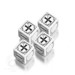 DADOS Q-WORKSHOP SET DE 4 D6: FUDGE WHITE-BLACK
