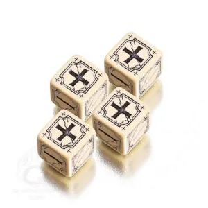 DADOS Q-WORKSHOP SET DE 4 D6: FUDGE BEIGE-BLACK