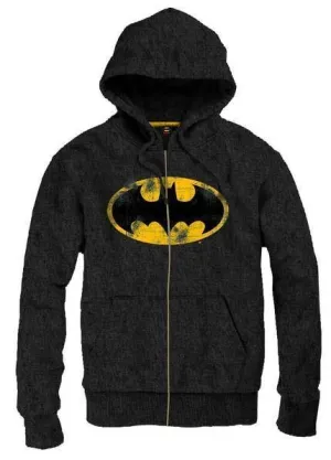 BATMAN SUDADERA CAPUCHA CON CREMALLERA GRUNGE LOGO S                       