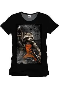 GUARDIANES DE LA GALAXIA CAMISETA RACCON MACHINE GUN T-M