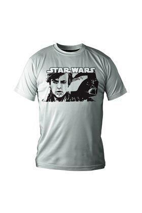 STAR WARS CAMISETA BLANCA NIÑO DARTH VADER Y LUKE T-10                     