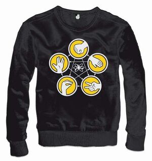 THE BIG BANG THEORY SUDADERA STONE PAPER SCISSORS LIZARD SPOCK M           