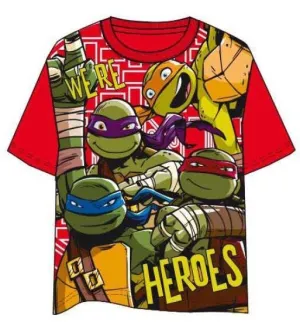 TORTUGAS NINJA CAMISETA ROJA NIÑO WE ARE HEROES T-12                       