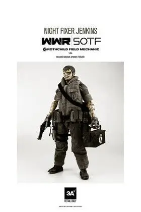 WORLD WAR FIGURA 24 CM MECHANIC NIGHT FIXER JENKINS ROBOT THREEAZERO       