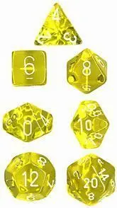DADO PACK 10 D10 TRANS YELLOW & WHITE