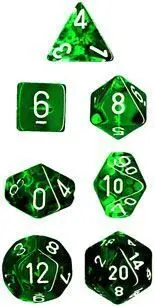 DADO PACK 10 D10 TRANS GREEN & WHITE