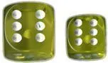 DADO PACK 36 D6 12 MM TRANS YELLOW & WHITE