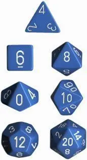 DADO PACK DE 7 OPACO BLUE & WHITE