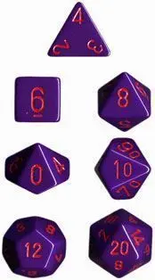 DADO PACK DE 7 OPACO PURPLE & RED