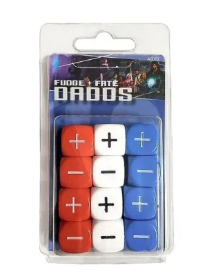 FATE DADOS FUDGE: BLANCO ROJO Y AZUL