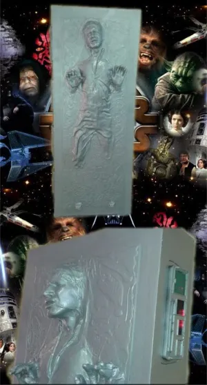 STAR WARS ESTATUA HAN SOLO EN CARBONITA ESC 1/1 CON BOTONERAS Y LUCES      