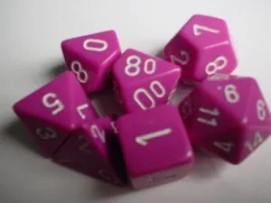 DADO PACK DE 7 OPACO LIGHT PURPLE/WHITE