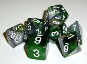 DADO PACK DE 7 GEMINI BLACK & GREEN
