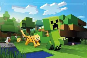 POSTER MINECRAFT TIGRE Y CREEPER                                           